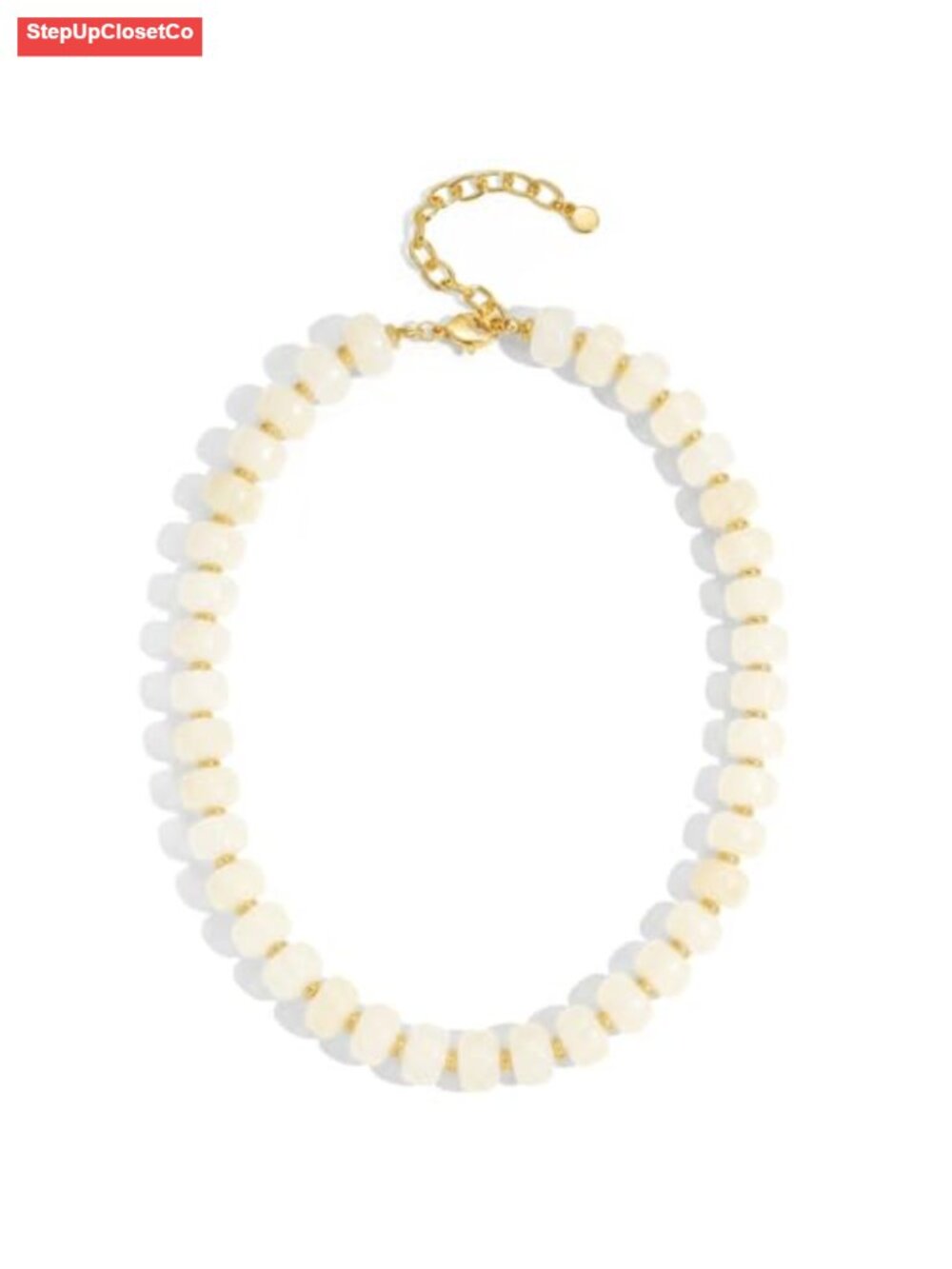 Chunky Beaded Choker Necklace Statement Gold Accent Boho Trendy